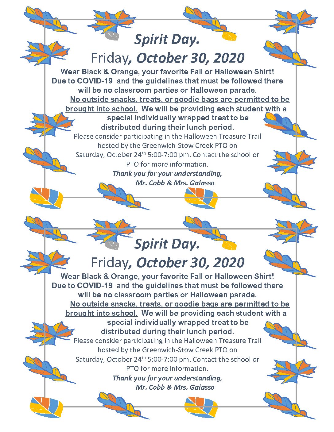 Spirit Day – Friday, October 30